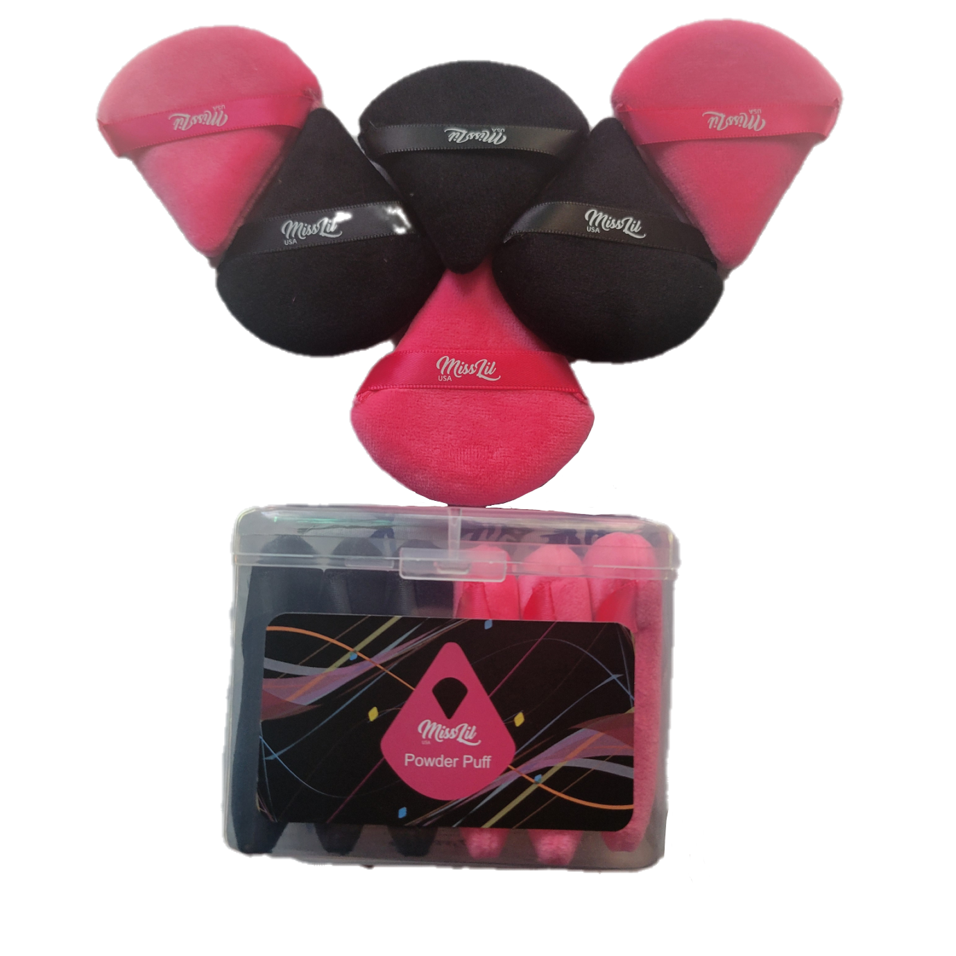 Miss Lil-triangle powder puff set (6pc)