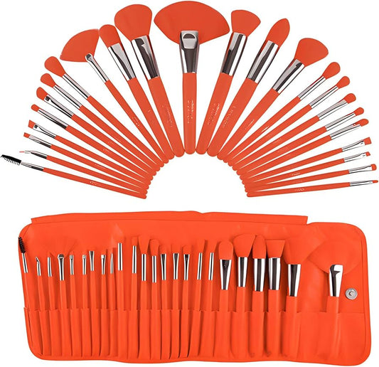 Neon Orange 24pc Brush Set